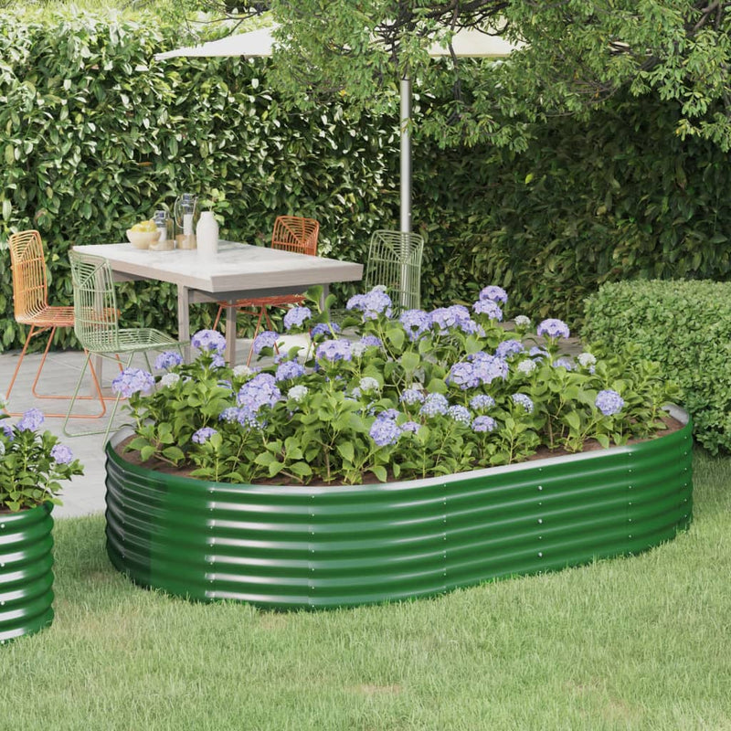 Vidaxx jardinera 214x140x36 cm acero galvanizado verde