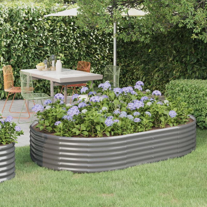 Vidaxx jardinera 214x140x36 cm acero galvanizado gris
