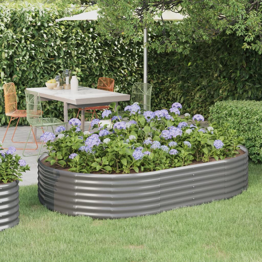 Vidaxx jardinera 214x140x36 cm acero galvanizado gris