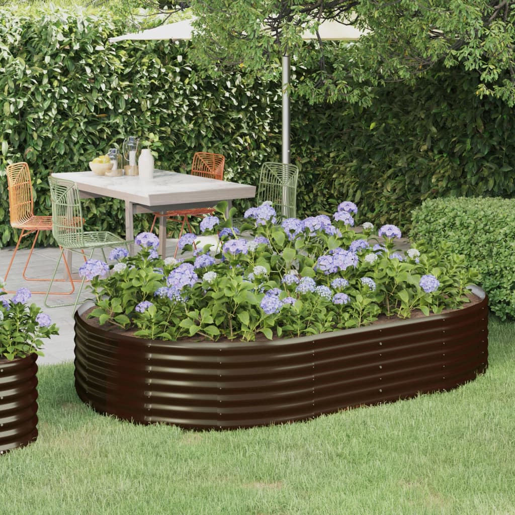 Vidaxl plantenbak 214x140x36 cm gegalvaniseerd staal bruin