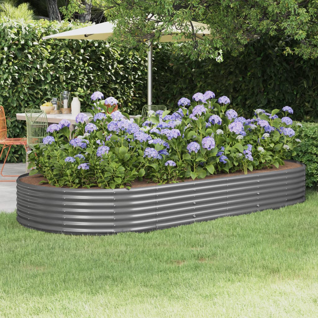 Fioriera Vidaxx 296x140x36 cm acciaio zincato grigio