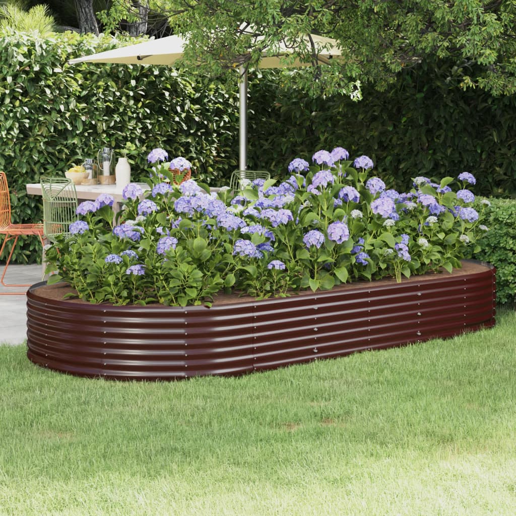 Vidaxx jardinera 296x140x36 cm acero galvanizado marrón