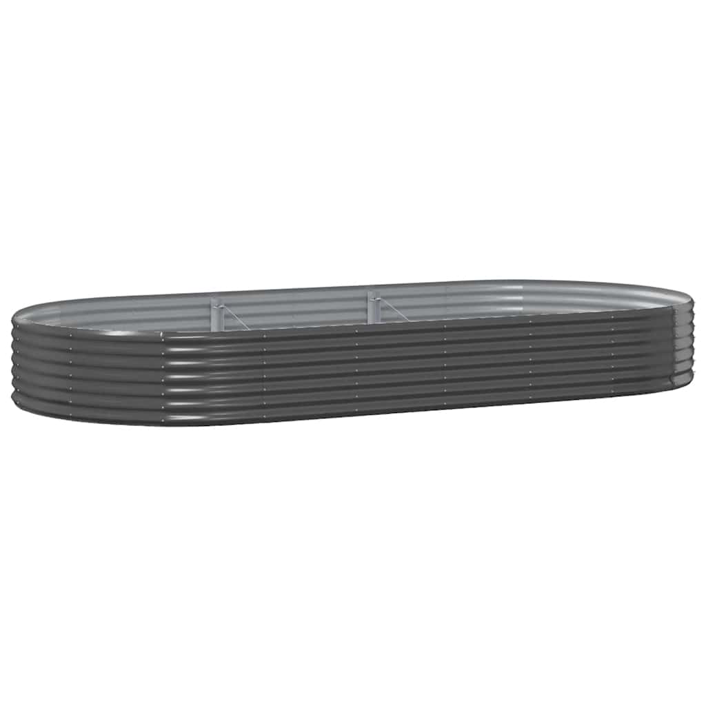 Vidaxx Boxe de jardín elevado acero galvanizado 296x140x36 cm antracita