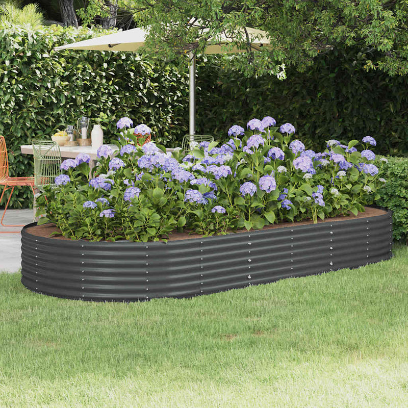 Vidaxx Boxe de jardín elevado acero galvanizado 296x140x36 cm antracita