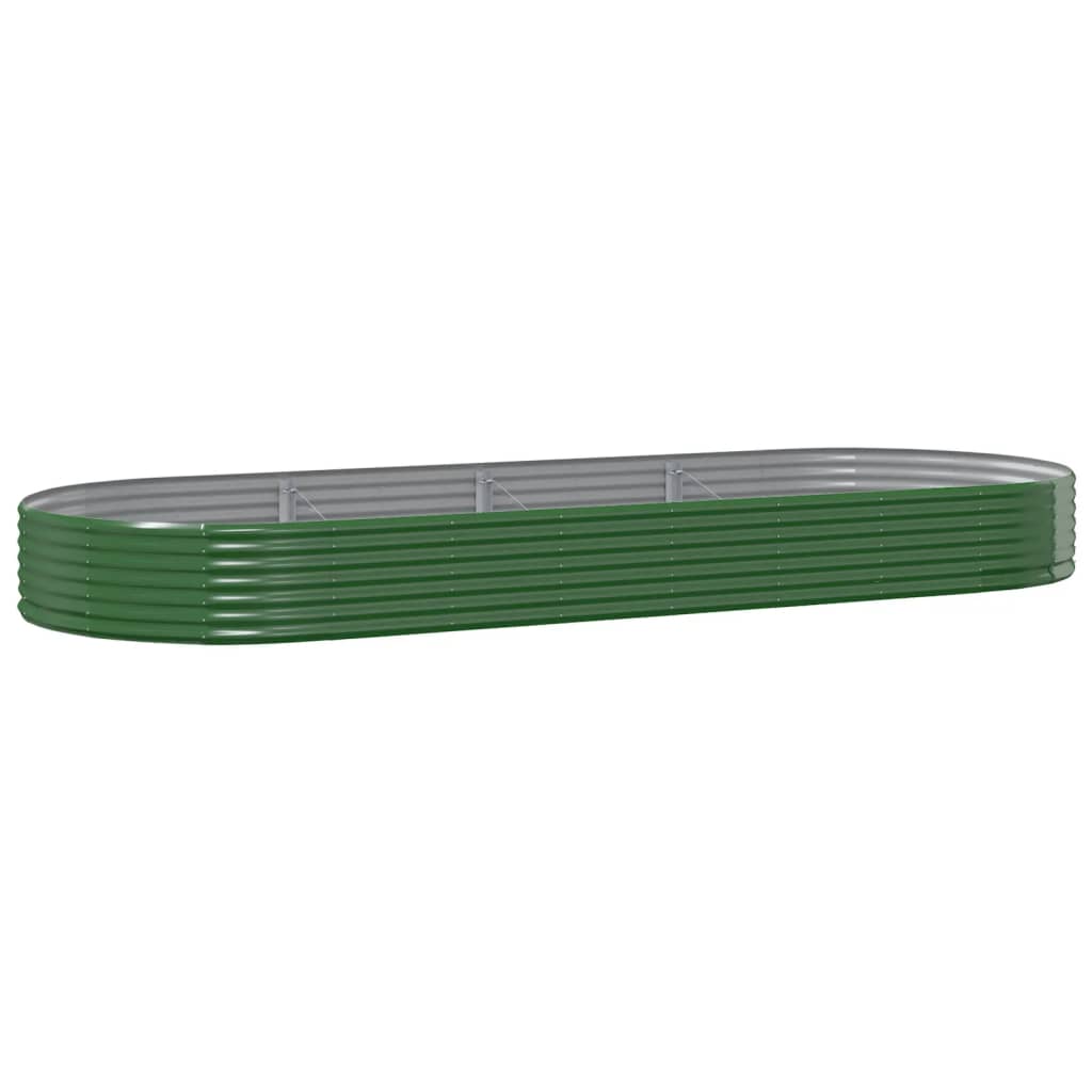 Vidaxx jardinera 373x140x36 cm acero galvanizado verde