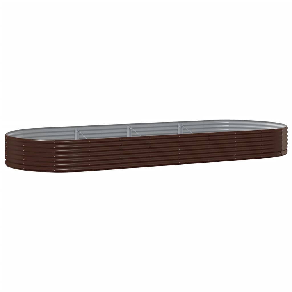 Vidaxx jardinera 373x140x36 cm acero galvanizado marrón