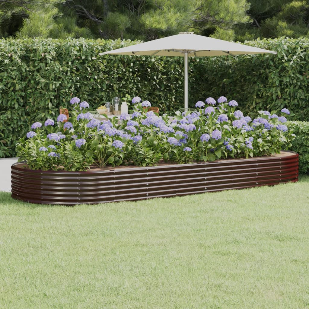 Vidaxx jardinera 373x140x36 cm acero galvanizado marrón