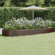 Vidaxx jardinera 373x140x36 cm acero galvanizado marrón