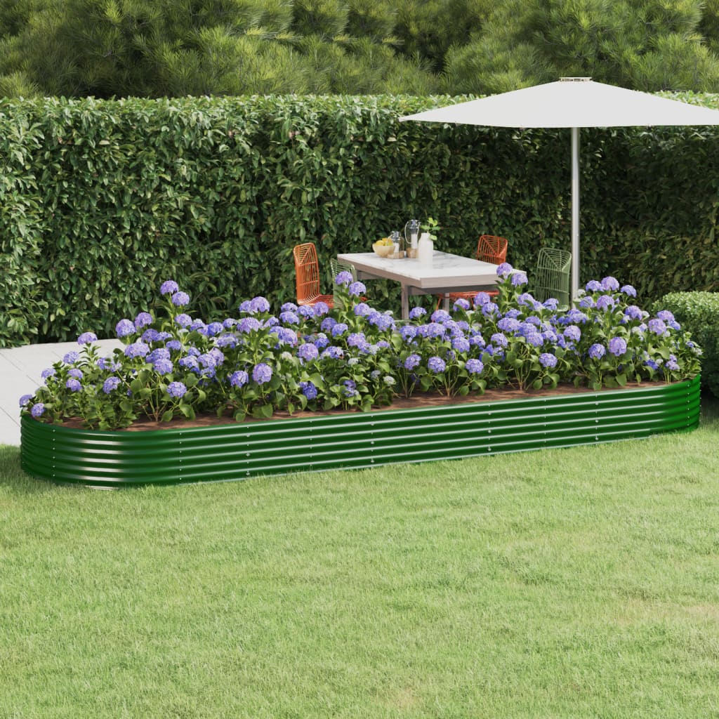 Fioriera Vidaxx 450x140x36 cm in acciaio zincato verde