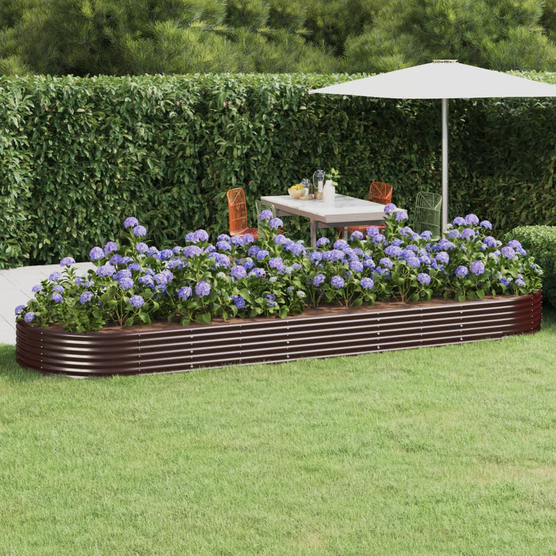 Vidaxx jardinera 450x140x36 cm acero galvanizado marrón