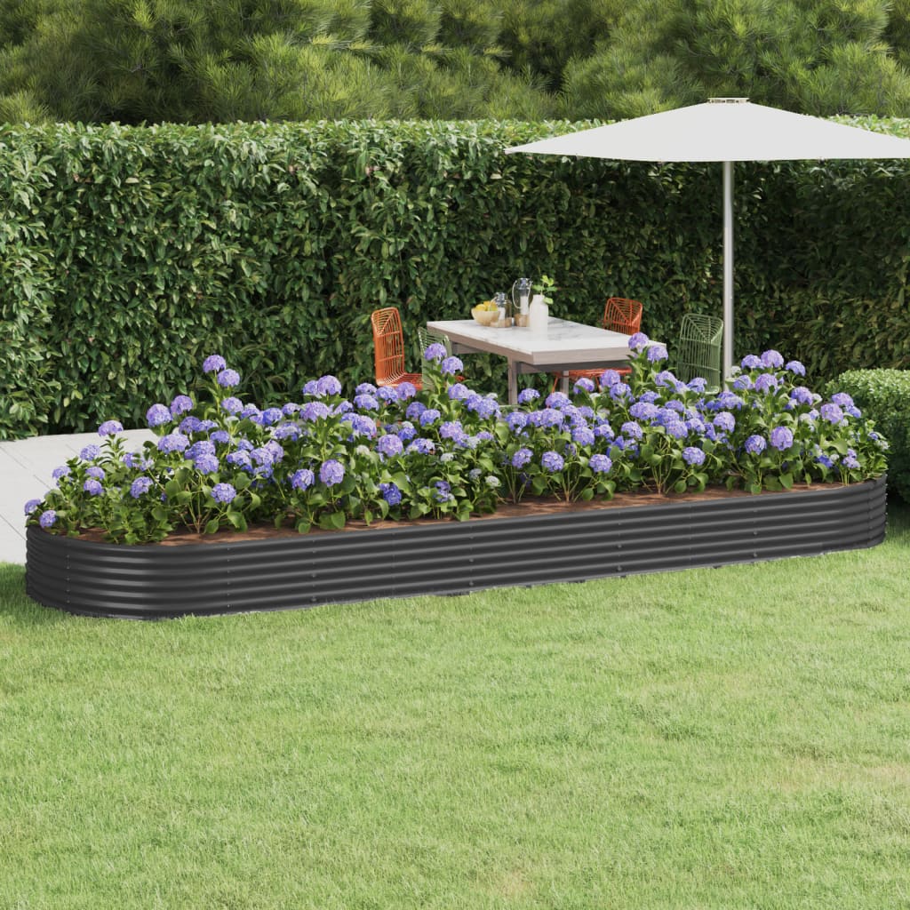 Fioriera Vidaxx 450x140x36 cm in acciaio zincato antracite
