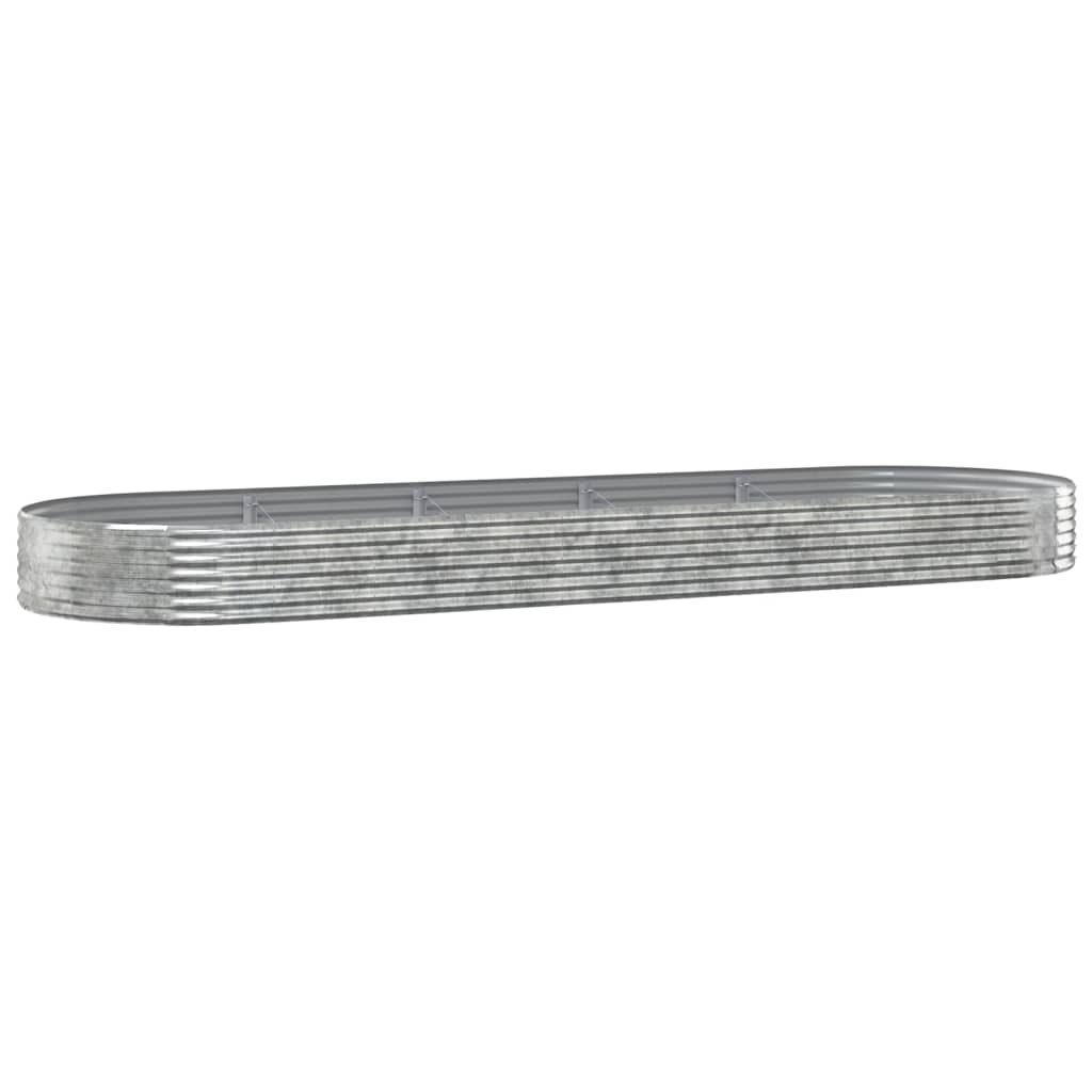 Vidaxl Planning Box 450x140x36 cm en polvo -acero cubierto de plata de color
