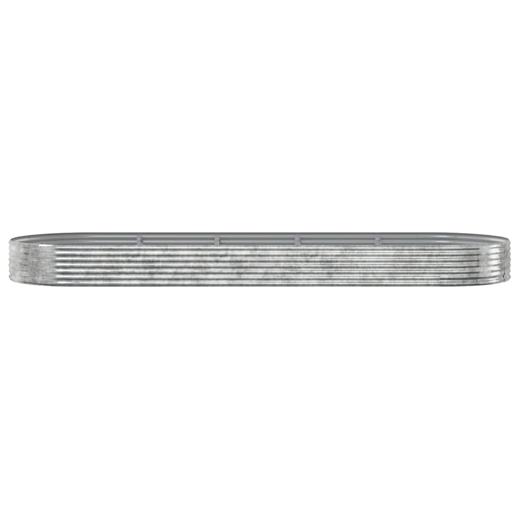 Vidaxl Planning Box 450x140x36 cm en polvo -acero cubierto de plata de color