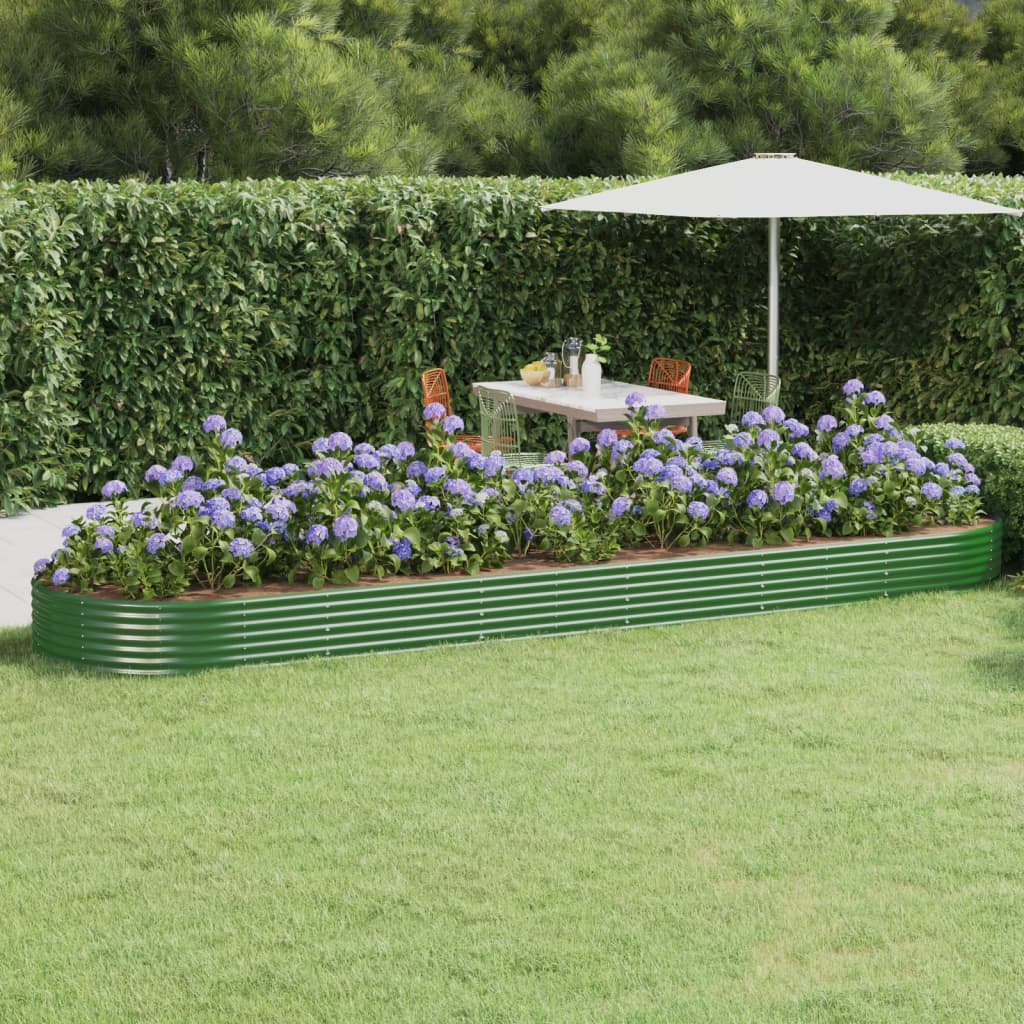 Vidaxx jardinera 523x140x36 cm acero galvanizado verde