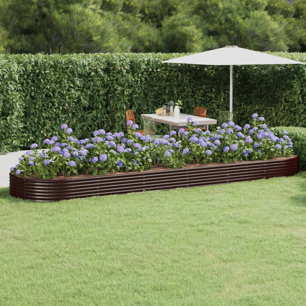 Vidaxl plantenbak 523x140x36 cm gegalvaniseerd staal bruin