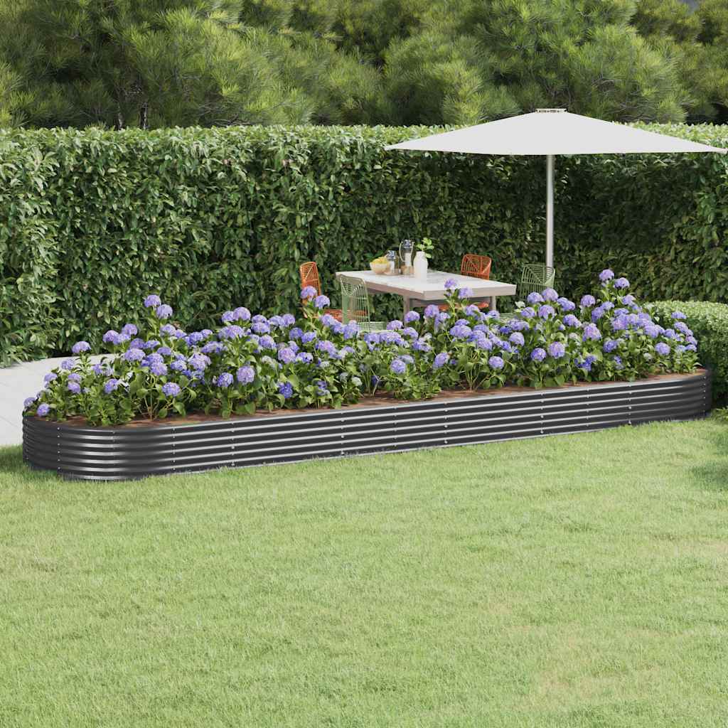 Fioriera Vidaxx 523x140x36 cm in acciaio zincato antracite