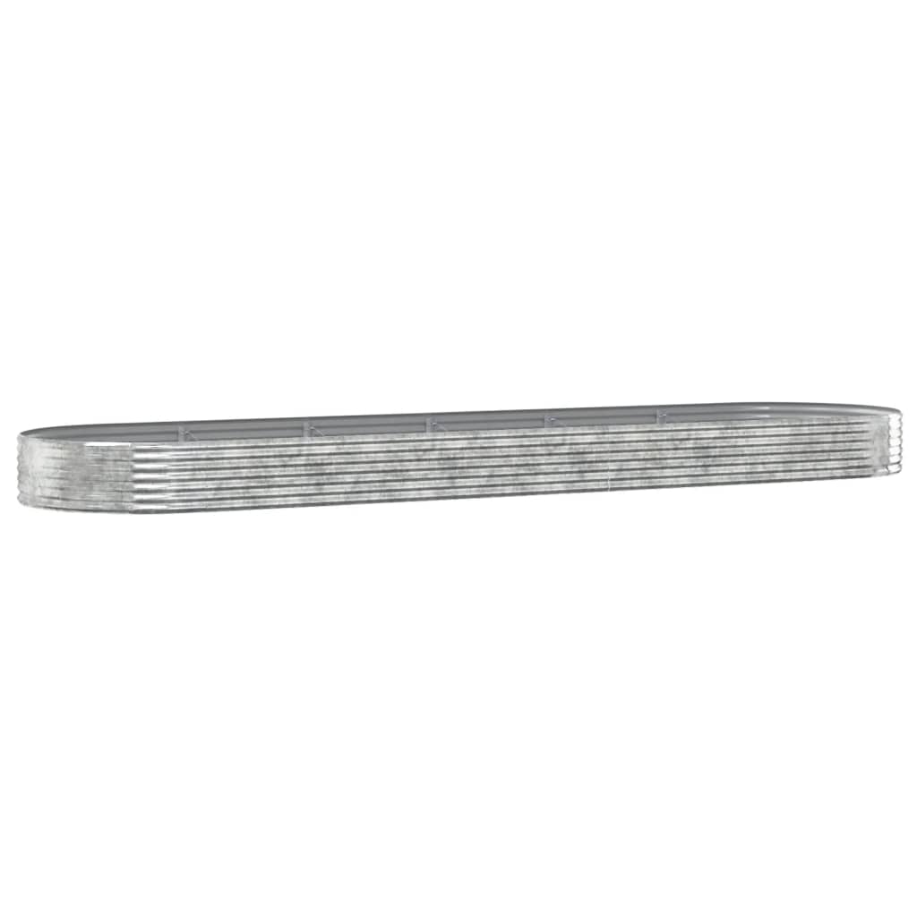 Vidaxl Sembradora 523x140x36 cm Polvo de acero cubierto de plata de color