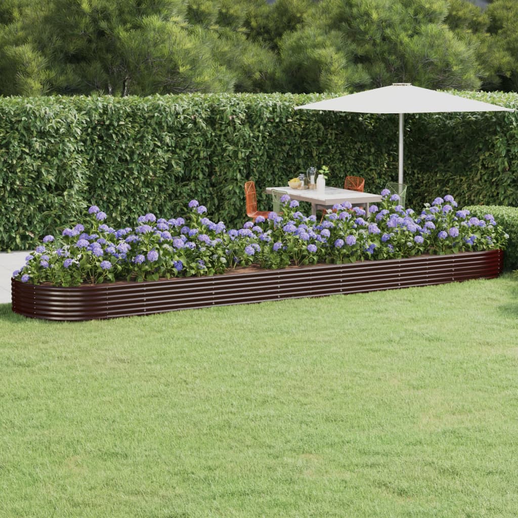 Vidaxx jardinera 600x140x36 cm acero galvanizado marrón