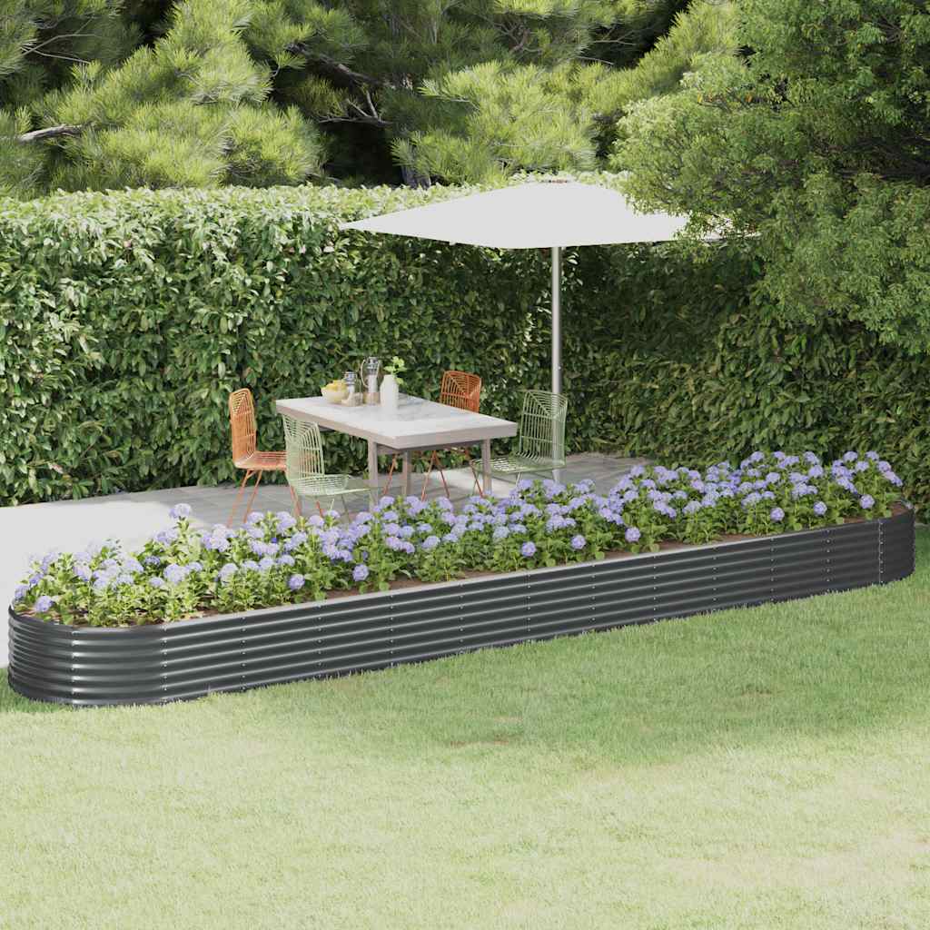 Vidaxl Planning Box 600x140x36 cm en polvo -acero recubierto de antracita