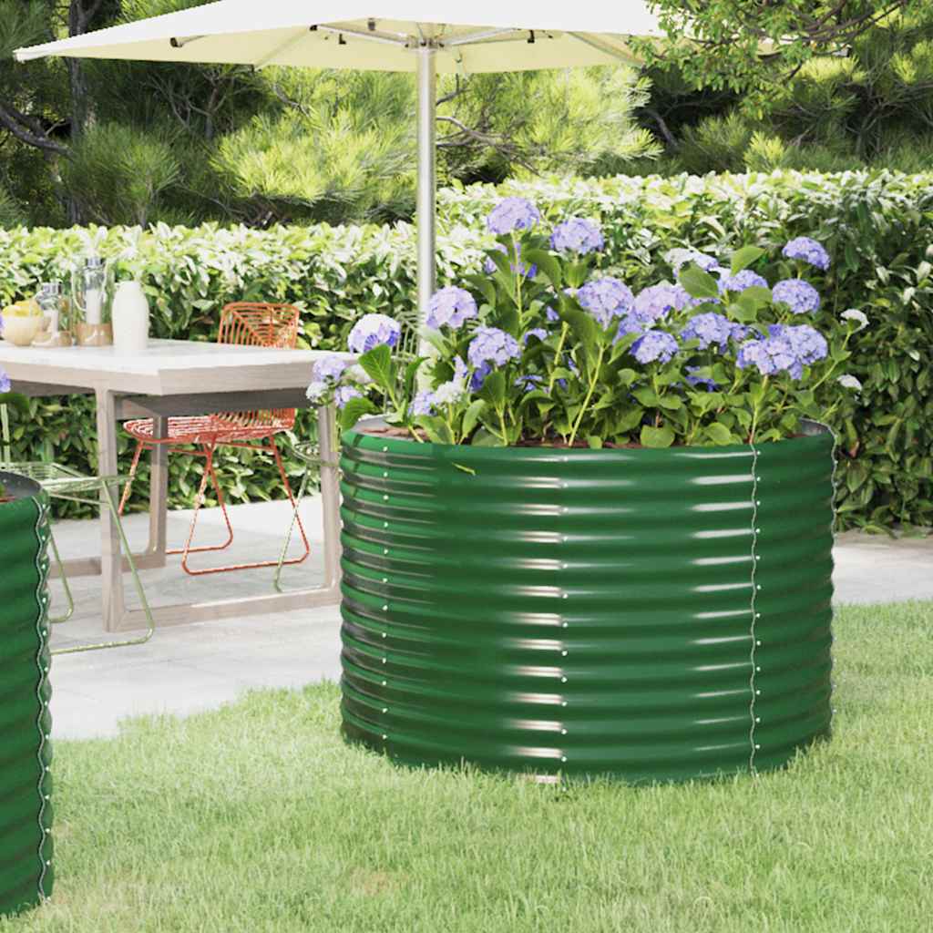 Vidaxx jardinera 100x100x68 cm acero galvanizado verde
