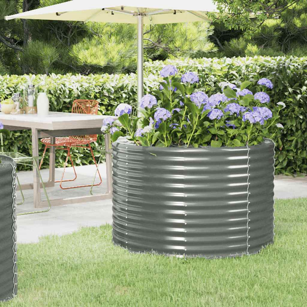 Fioriera Vidaxx 100x100x68 cm acciaio zincato grigio