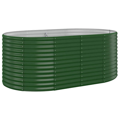 Scatola di pianificazione Vidaxl 175x100x68 cm in polvere verdi in acciaio rivestito