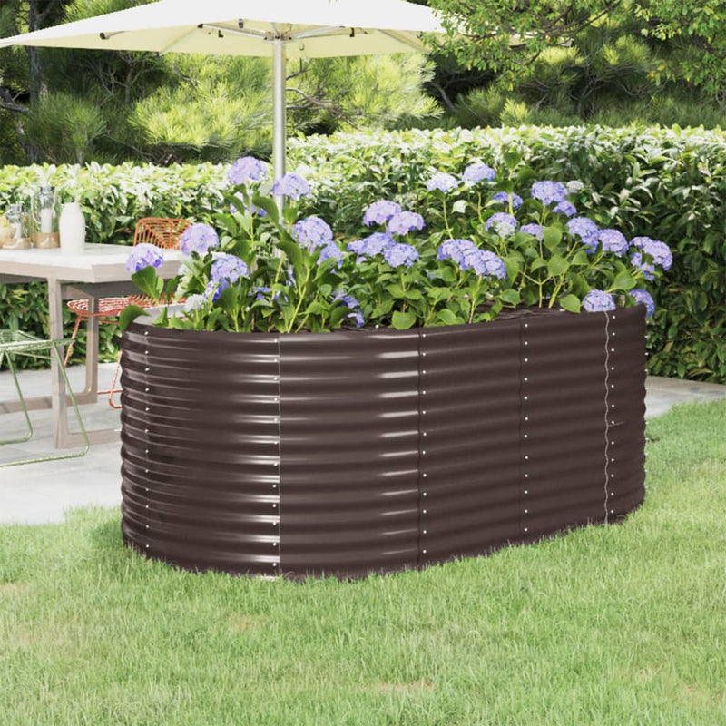 Jardinera Vidaxx 175x100x68 cm acero con revestimiento en polvo marrón