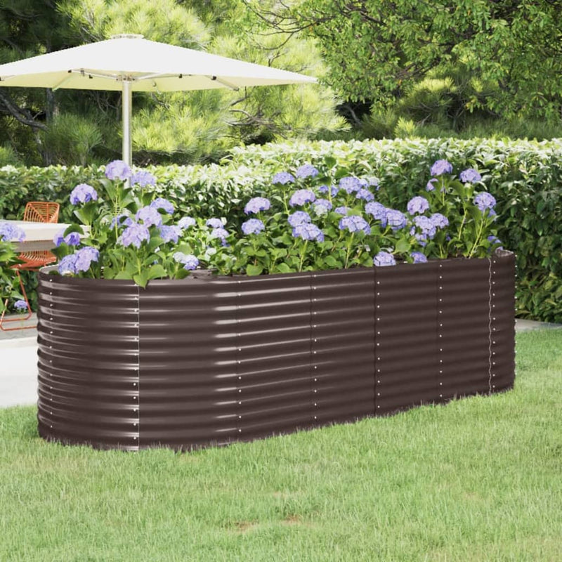 Casella di pianificazione Vidaxl 249x100x68 cm in polvere in acciaio rivestito