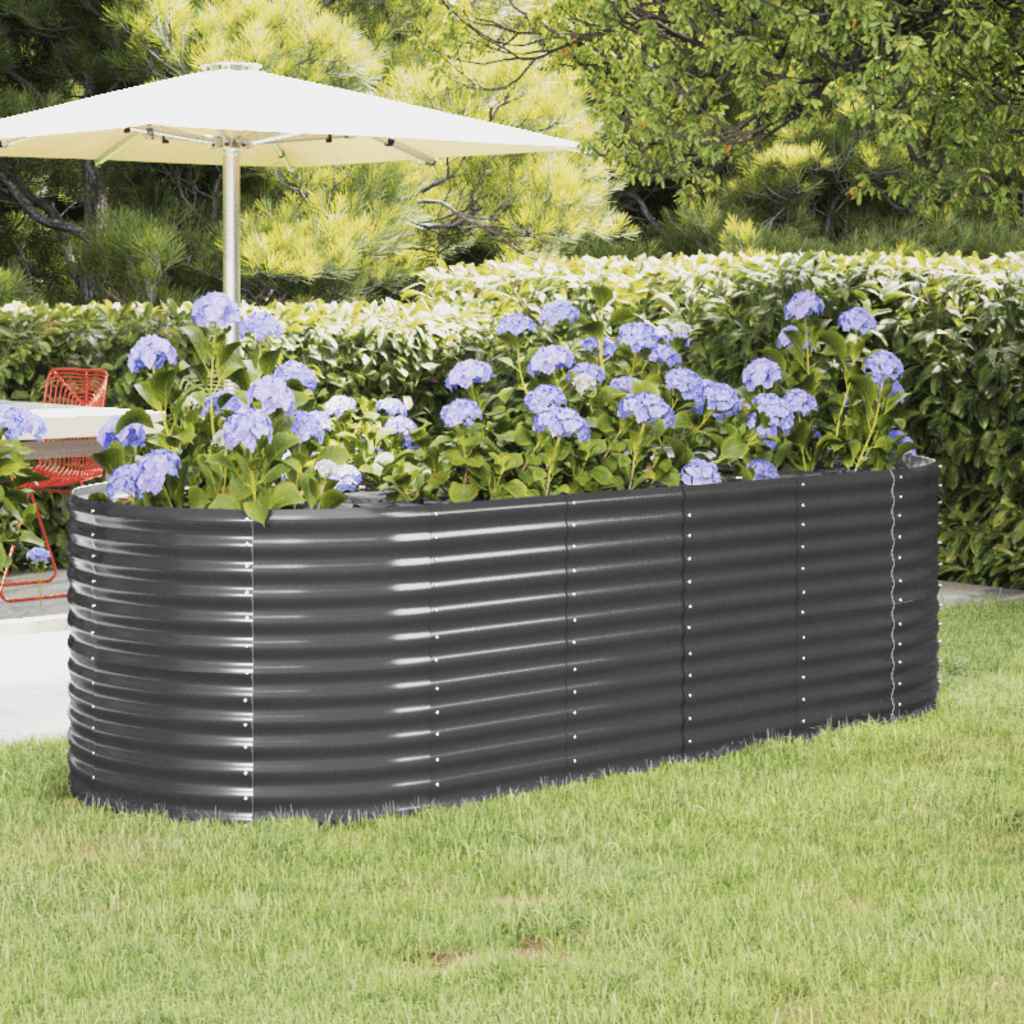 Vidaxl plantenbak 249x100x68 cm gegalvaniseerd staal antracietkleurig