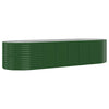 Scatola di pianificazione Vidaxl 322x100x68 cm in polvere verdi in acciaio rivestito