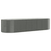 Scatola di pianificazione Vidaxl 322x100x68 cm in polvere grigio in acciaio rivestito