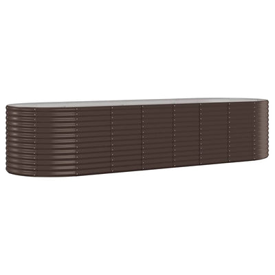 Scatola di pianificazione Vidaxl 322x100x68 cm in polvere in acciaio rivestito
