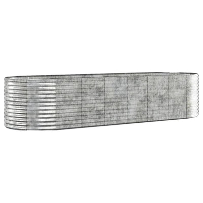 Vidaxl Planning Box 322x100x68 cm en polvo de acero cubierto de plata de color