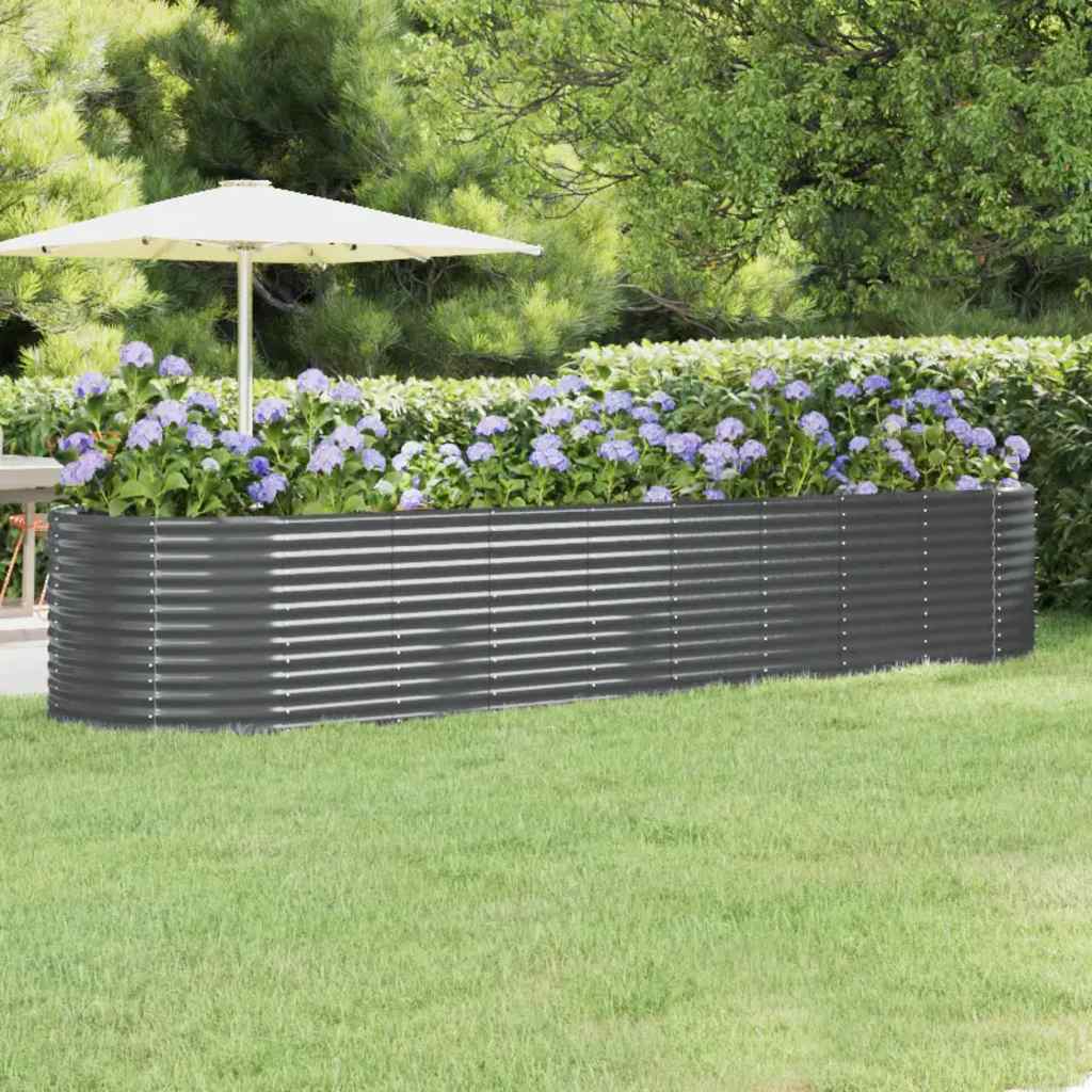 Fioriera Vidaxx 396x100x68 cm in acciaio zincato antracite