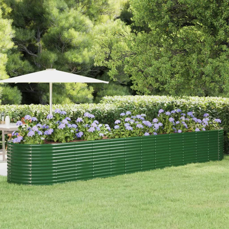 Casella di pianificazione Vidaxl 507x100x68 cm in polvere verdi in acciaio rivestito