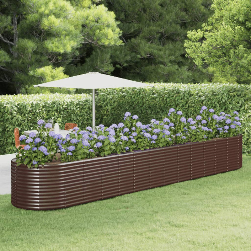 Casella di pianificazione Vidaxl 554x100x68 cm in polvere con in acciaio rivestito