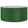 Casella di pianificazione Vidaxl 140x140x68 cm in polvere verde rivestito in acciaio