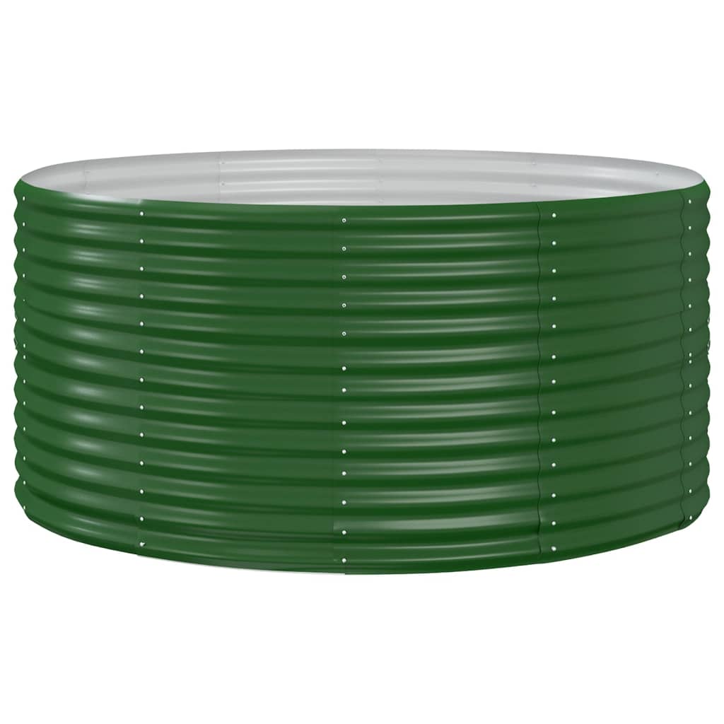Casella di pianificazione Vidaxl 140x140x68 cm in polvere verde rivestito in acciaio