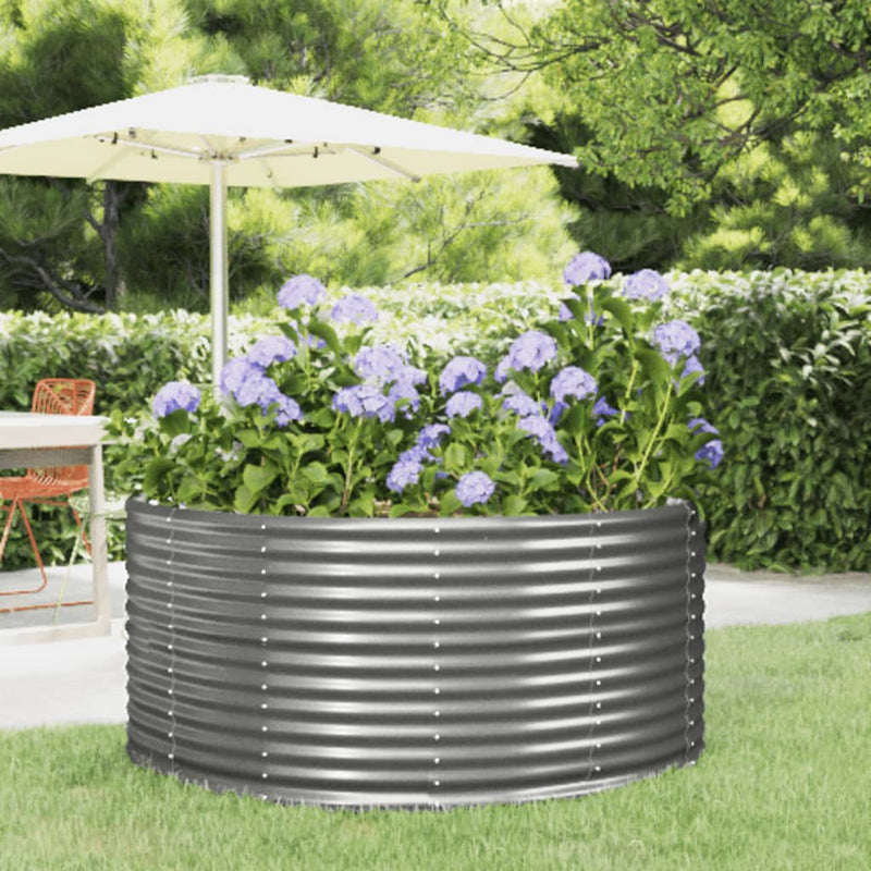 Fioriera Vidaxx 140x140x68 cm acciaio zincato grigio