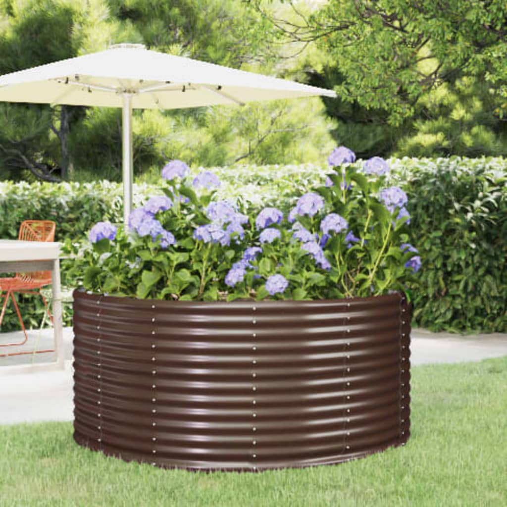 Vidaxx Jardinera elevada marrón 140x140x68 cm acero galvanizado