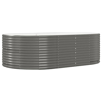 Scatola di pianificazione Vidaxl 212x140x68 cm in polvere grigio in acciaio rivestito