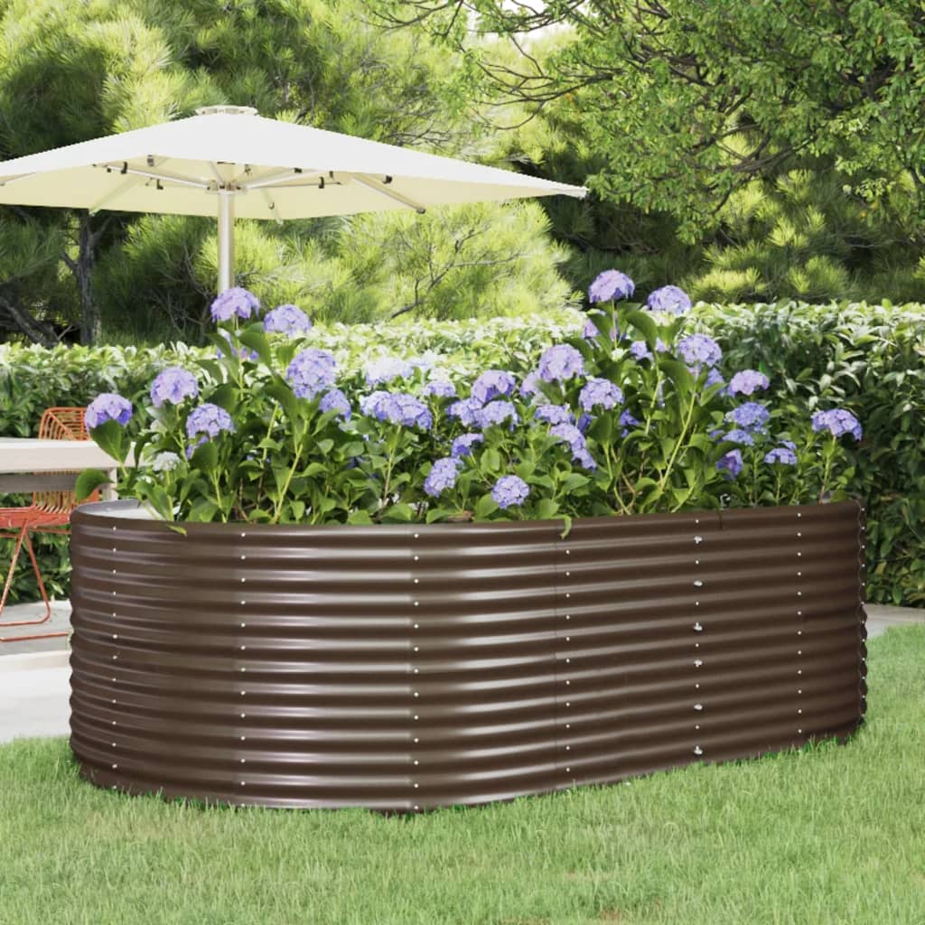 Vidaxx jardinera 212x140x68 cm acero galvanizado marrón