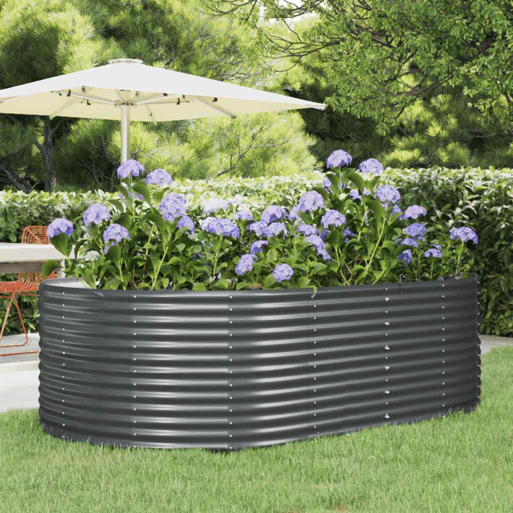 Vidaxx Jardinera elevada antracita 212x140x68 cm acero galvanizado