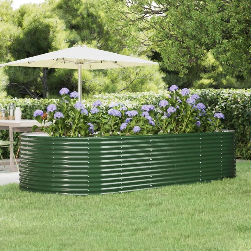 Vidaxx jardinera 291x140x68 cm acero galvanizado verde