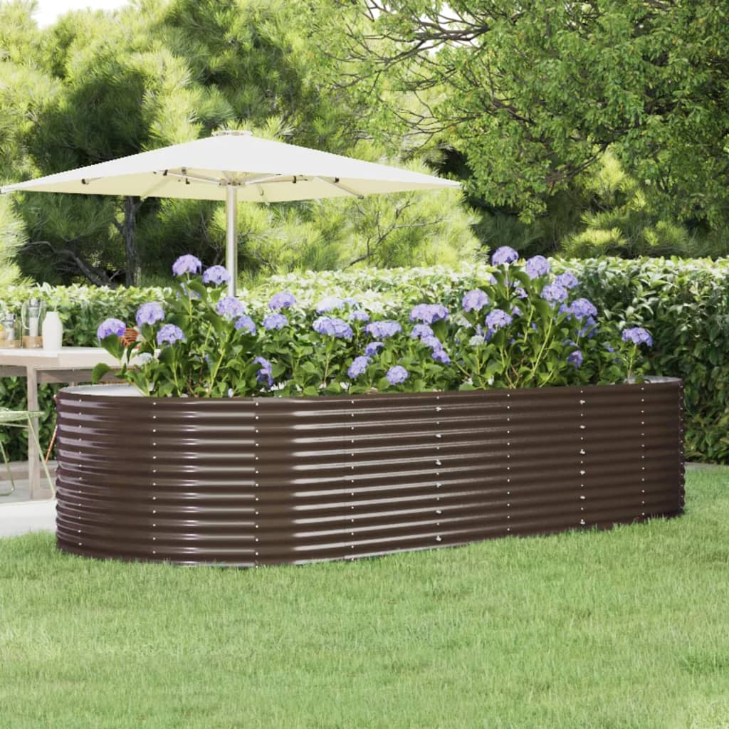 Fioriera Vidaxx 291x140x68 cm in acciaio zincato marrone