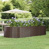 Vidaxx jardinera 291x140x68 cm acero galvanizado marrón