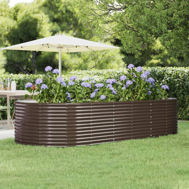 Vidaxx jardinera 291x140x68 cm acero galvanizado marrón