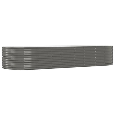 Casella di pianificazione Vidaxl 367x140x68 cm in polvere grigio in acciaio rivestito