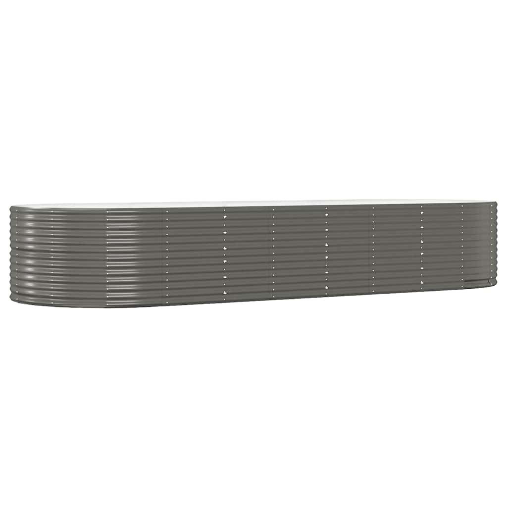 Vidaxl plantenbak 367x140x68 cm gegalvaniseerd staal grijs