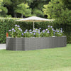 Casella di pianificazione Vidaxl 367x140x68 cm in polvere grigio in acciaio rivestito